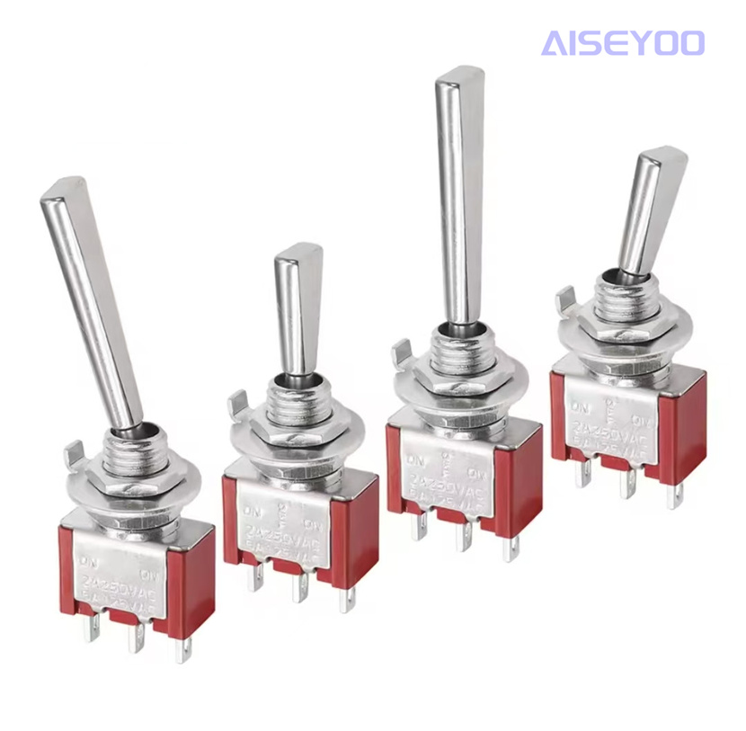 6MM small socket toggle switch MTS 101/102/103/202/203 2/3 position rocker arm toggle switch red flat handle toggle switch Item Picture