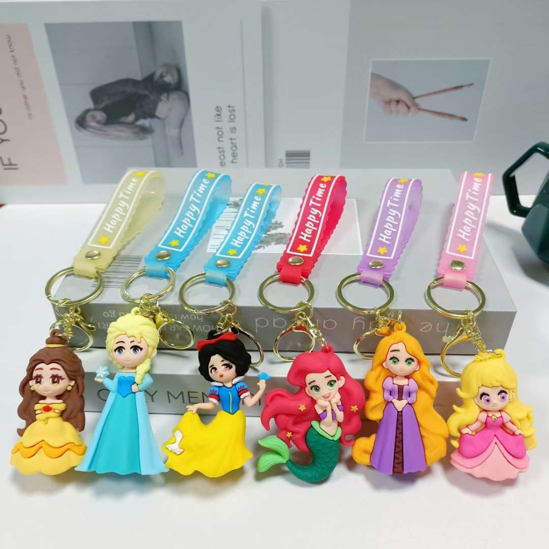 跨境新款卡通可爱公主钥匙扣挂件包包钥匙扣挂件