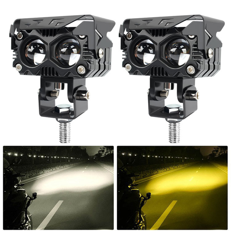 General purpose led motorcycle lights high light dual light four light lens motocross vehicle spotlights headlights details Picture