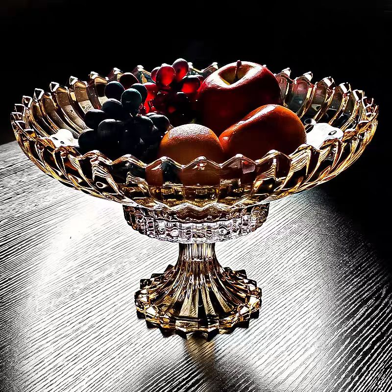 European-style high-end crystal glass fruit platters, KTV beauty salons, new Chinese-style fruit platters, transparent glass factory direct sales, Yangxuan 205D Application Scenario