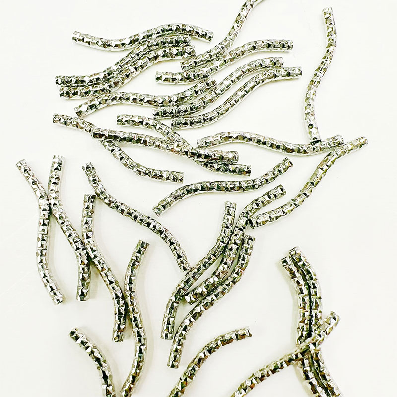 DIY accessory material wholesale, 2*25 batches of copper-plated flower S-tube imitation gold curved bracelet, curved tube accessories, clothing accessory accessories Item Picture