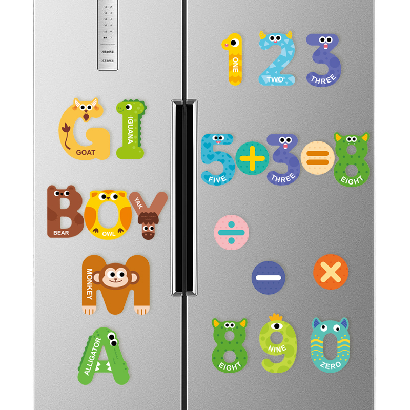 26 capital letter number operation magnetic puzzle children's early education magnetic refrigerator sticker kindergarten educational toy number letters two optional magnetic refrigerator sticker Item Picture