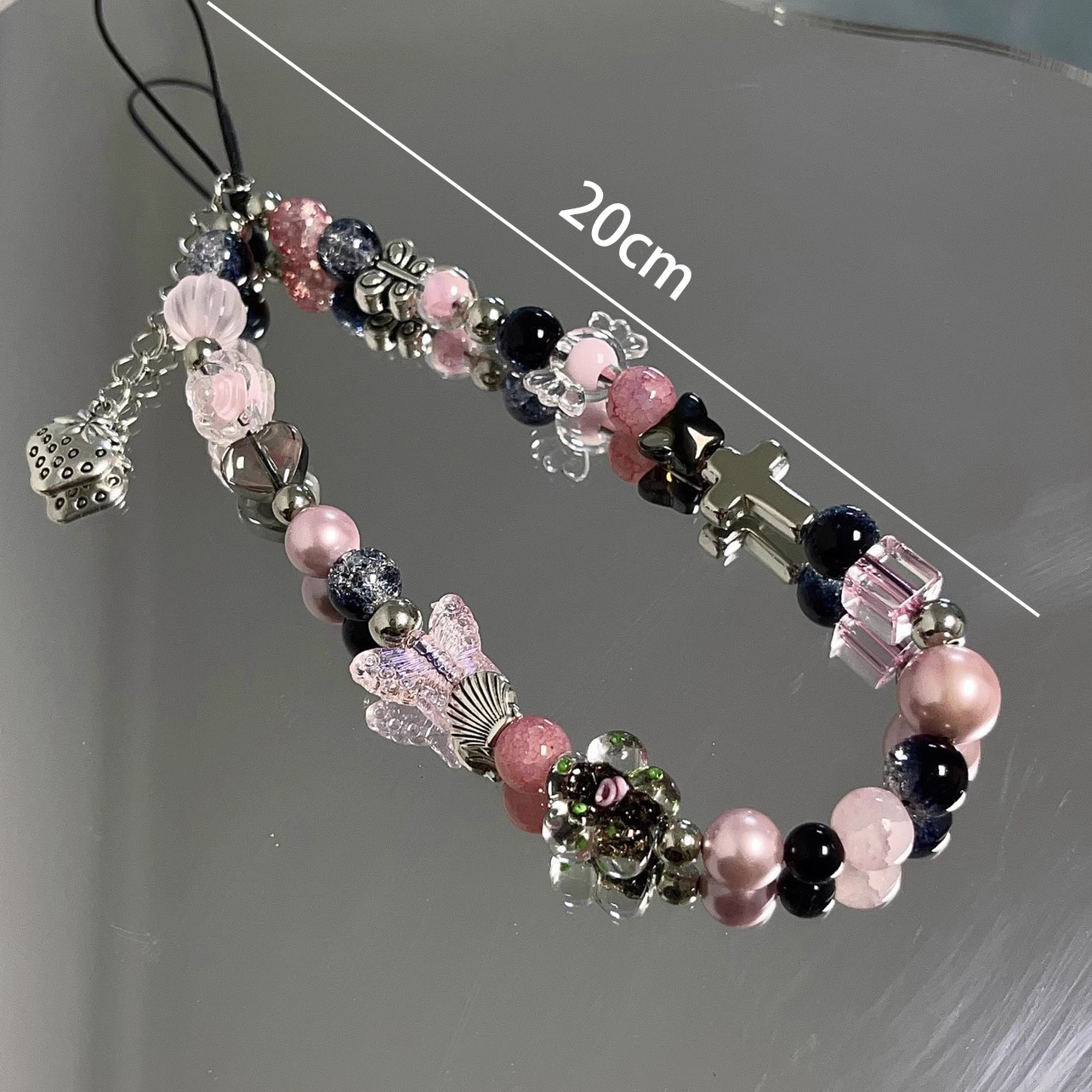 新款原创自制风甜酷辣妹手机链手机壳挂件相机链条欧美挂饰细节图