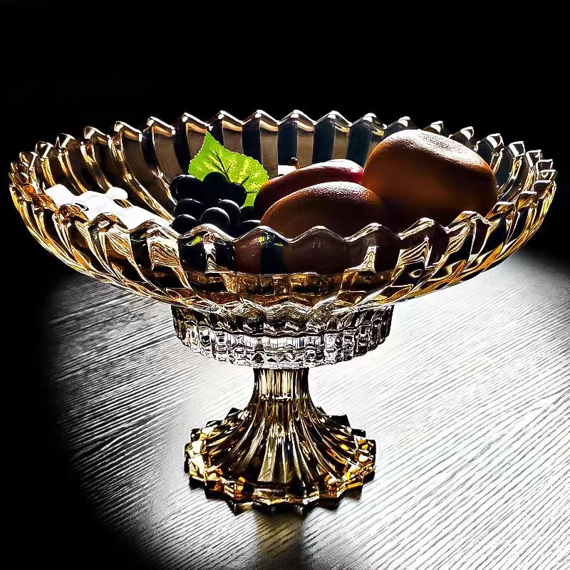 European-style high-end crystal glass fruit platters, KTV beauty salons, new Chinese-style fruit platters, transparent glass factory direct sales, Yangxuan 205D details Picture