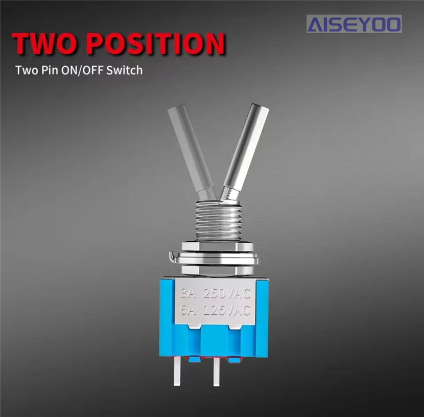 Micro blue toggle switch, small toggle switch, 2-position, 3-position, 2-pin, 3-pin rocker arm, shaking, flat handle toggle switch Specification image