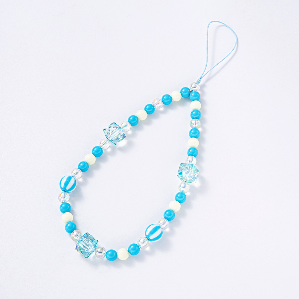 ins acrylic beads, transparent acrylic square string, transparent AB colored beads mobile phone hanger Specification image