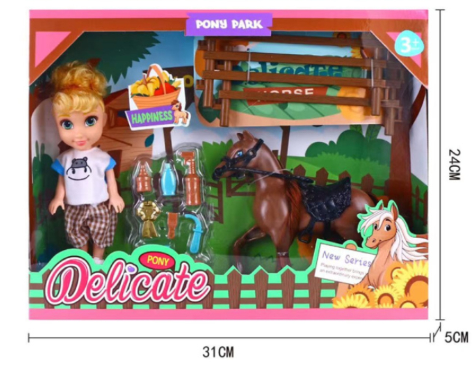 A 6-inch Kelly doll playing house with a pony is a toy for children Specification image