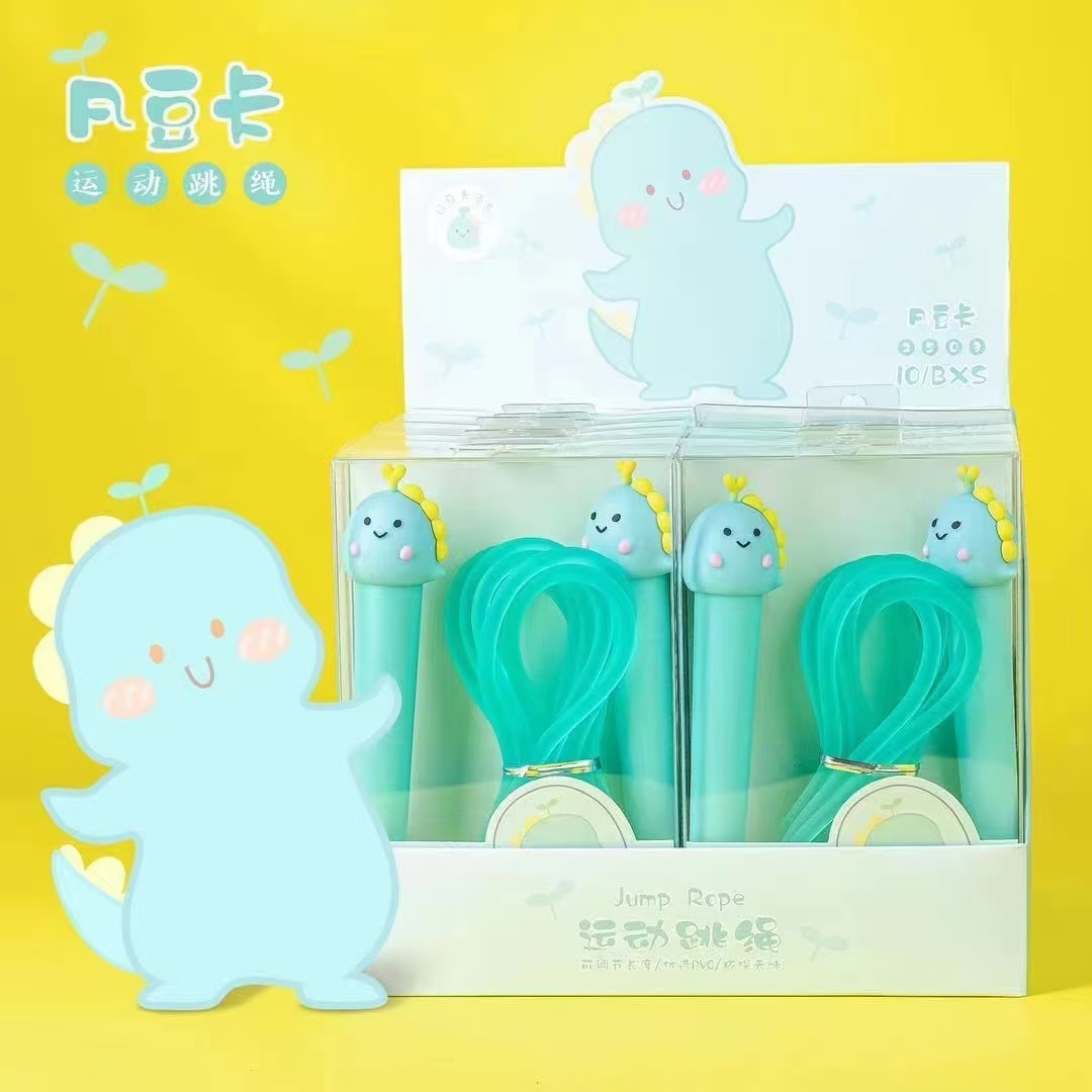 Fan Douka Stationery Creative Cute Cartoon Head Small Dinosaur Sports Jump Rope Sports Goods Fitness Products Jump Rope Children Outdoor