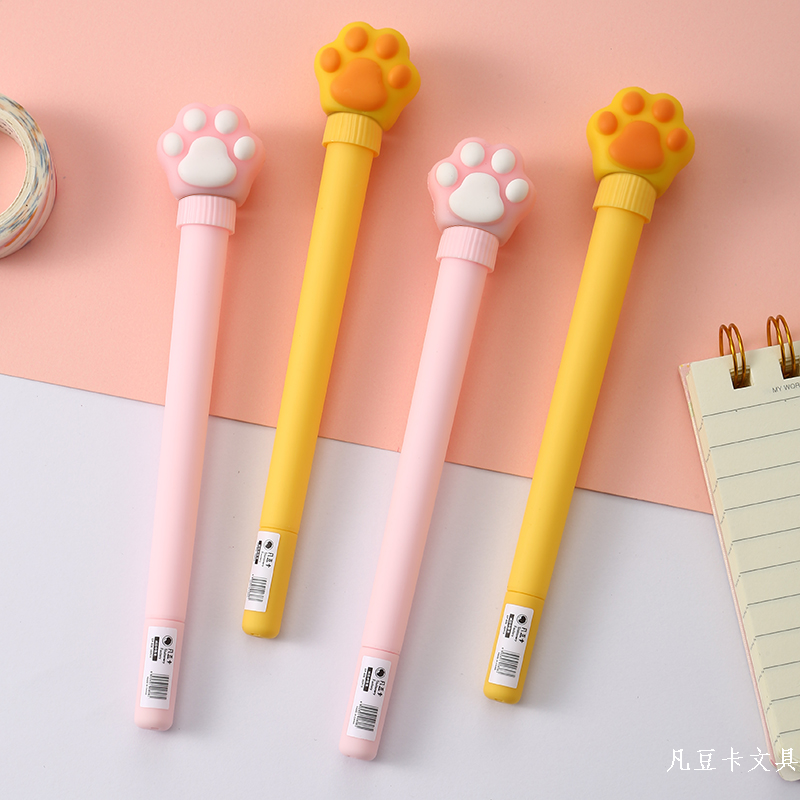 Fan Dou Card Stationery Creative Cat Claw Decompression Rotary Neutral Pen Smooth Writing Manufacturers Wholesale Creative Stationery Giant Write Neutral Pen