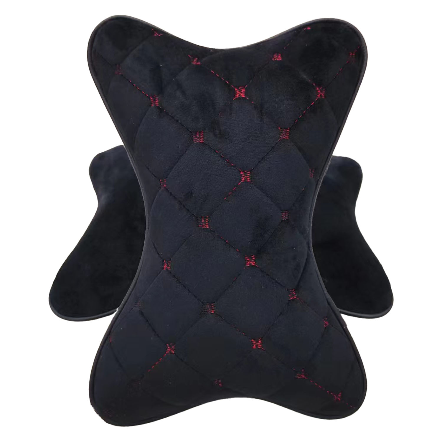 工厂批发跨境电商新款爆款套装 绒布定做汽车用品 汽车头枕 汽车方向盘套车载用品汽车睡觉神器白底实物图