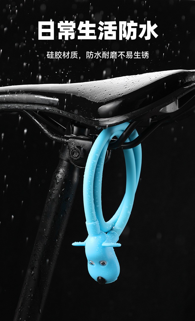 BG-6212 Bicycle Lock, Cookie Puppy, Silicone lock, Mountain Road Bike, circular steel cable lock, Portable color key, anti-theft lock pic 9