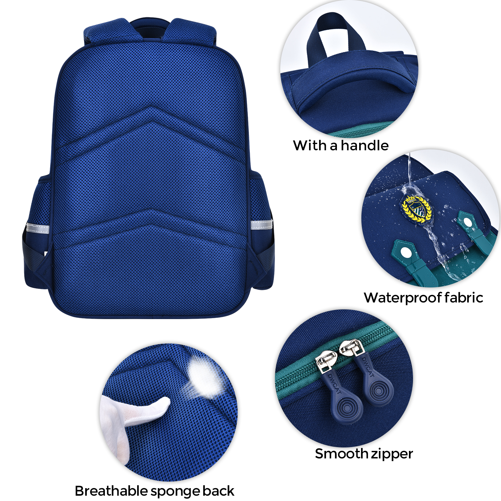 The large-tailed cat British minimalist color-blocking fashionable and trendy backpack, large-capacity lightweight waterproof, tear-resistant and wear-resistant schoolbag, outdoor travel dual-purpose backpack, student pressure-reducing breathable shoulder strap design, back-protecting pressure-reducing schoolbag details Picture