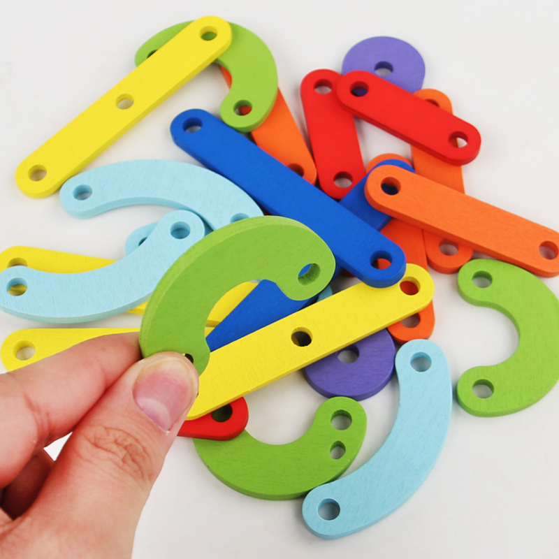 Children's Montessori geometric puzzle graphic puzzle creative variety nail board early education wooden puzzle toy Item Picture
