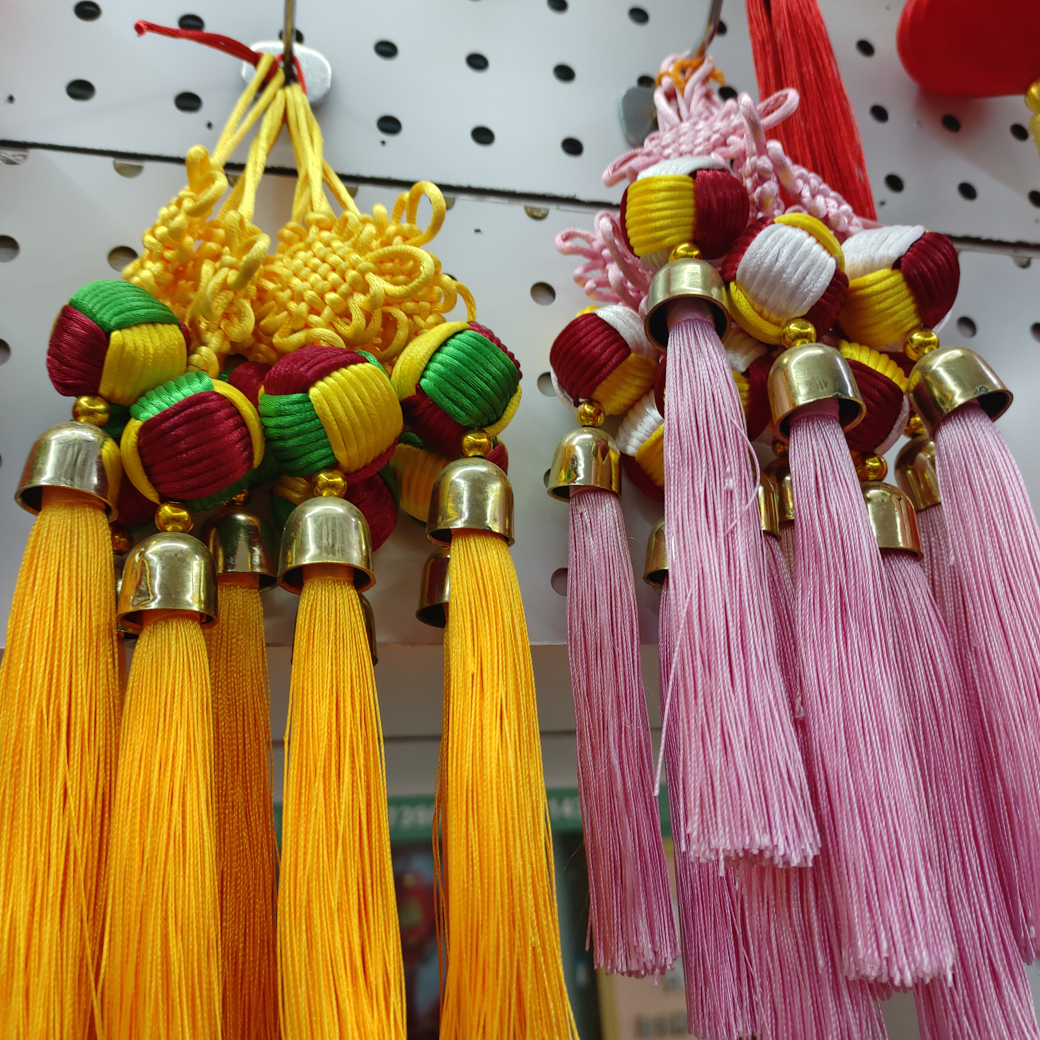 Dopamine colorful hydrangea, fortune ball, wedding, foreign trade, rainbow Chinese knot decoration, fortune ball, colorful ball, bell, festival decoration, ancient-style hanging ornaments, golden thread emerging, colorful tassels, factory direct sales pic 3