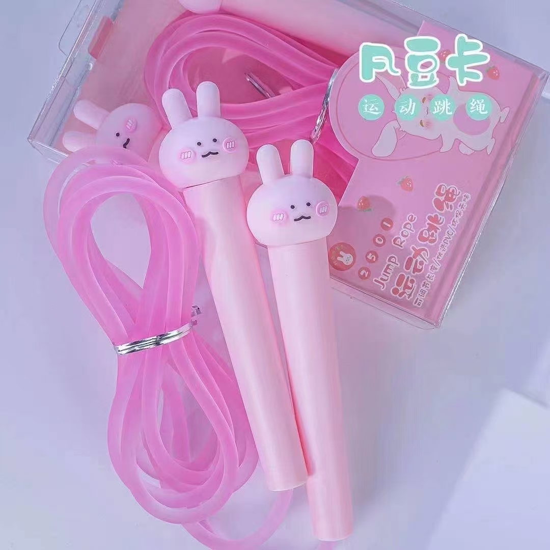 Fan Douka Stationery Creative Cute Cartoon Head Bunny Sports Jump Rope Sports Goods Fitness Products Jump Rope Children Outdoor Specification drawing