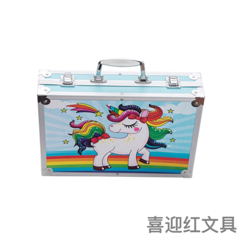 源头工厂145套装铝合金绘画套装水 彩笔礼物培训美术班必备文具批发