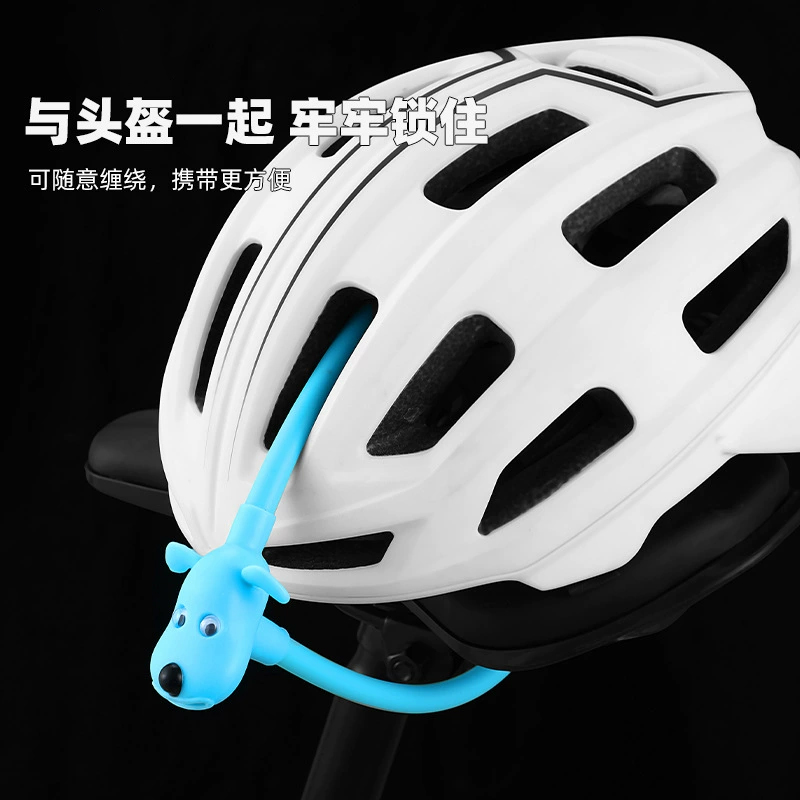 BG-6212 Bicycle Lock, Cookie Puppy, Silicone lock, Mountain Road Bike, circular steel cable lock, Portable color key, anti-theft lock Application Scenario