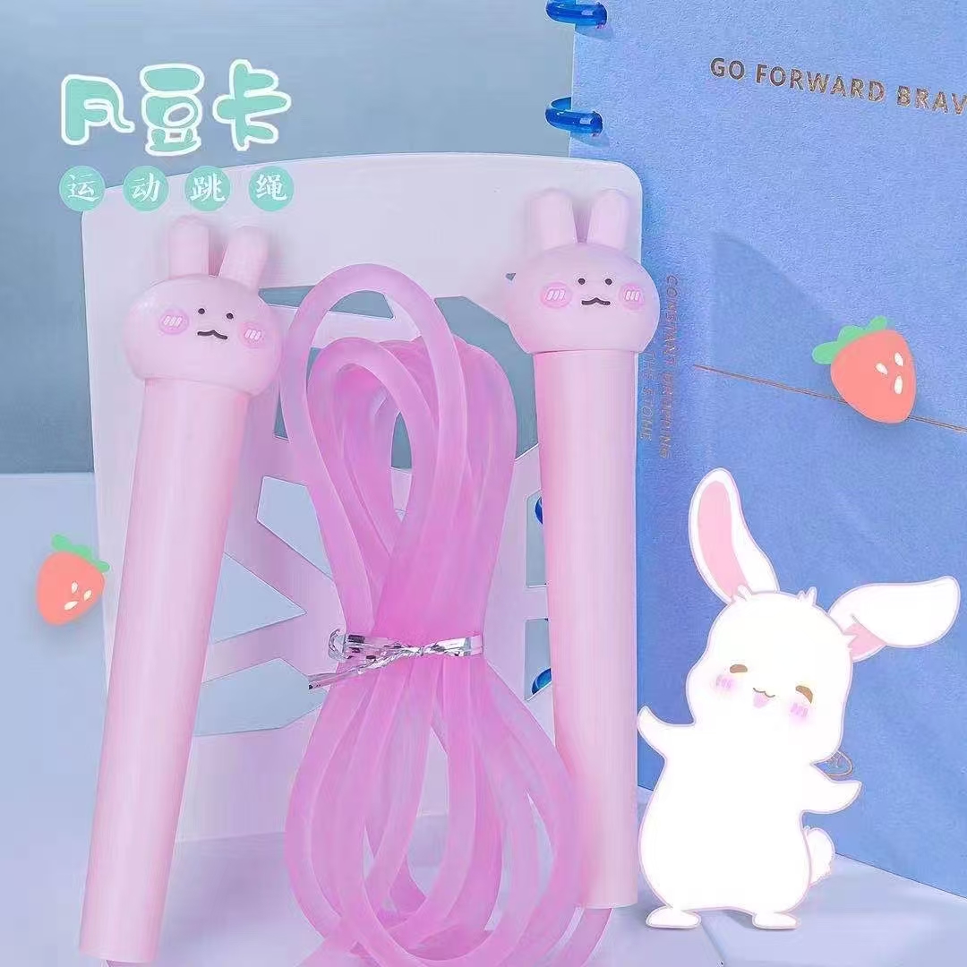Fan Douka Stationery Creative Cute Cartoon Head Bunny Sports Jump Rope Sports Goods Fitness Products Jump Rope Children Outdoor Application Scenario