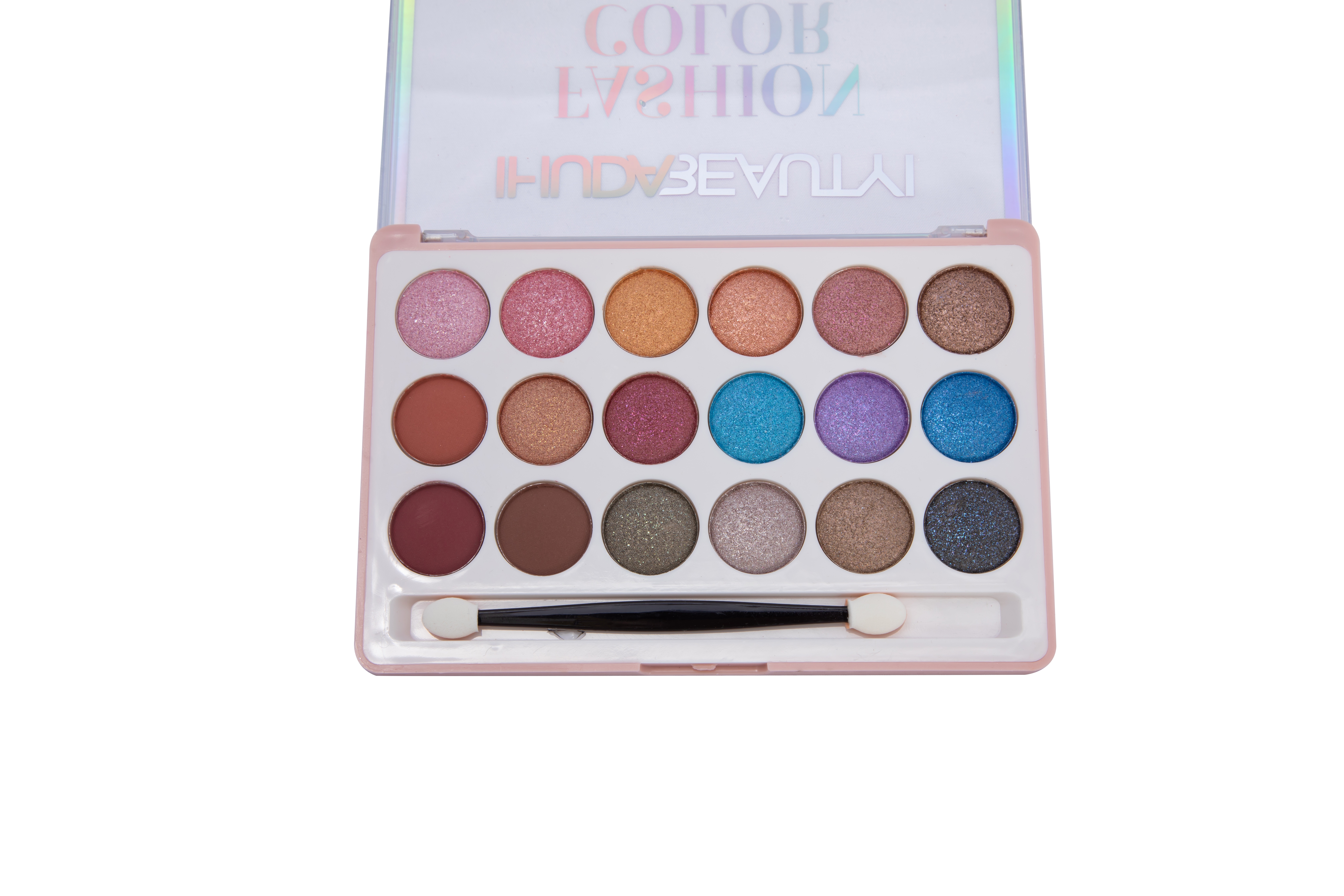IHUDABEAUTYI new 18-color plastic box eyeshadow color system natural everything fine easy color large box eyeshadow Specification drawing