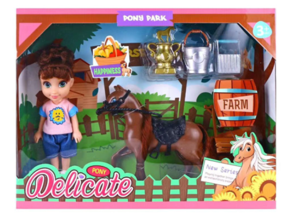A 6-inch Kelly doll playing house with a pony is a toy for children details Picture