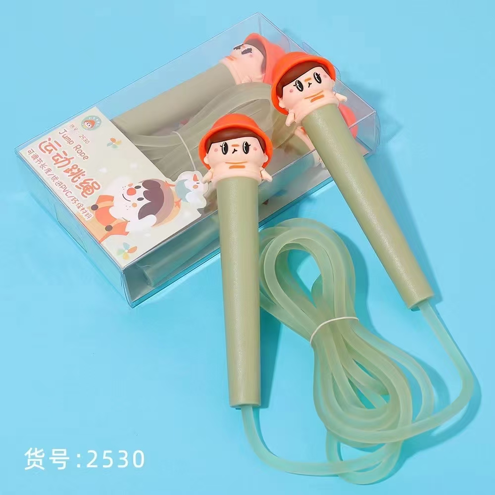 Fan Douka Stationery Creative Cute Cartoon Head Small Rupee Sports Jump Rope Sports Goods Fitness Products Jump Rope Children Outdoor Specification drawing