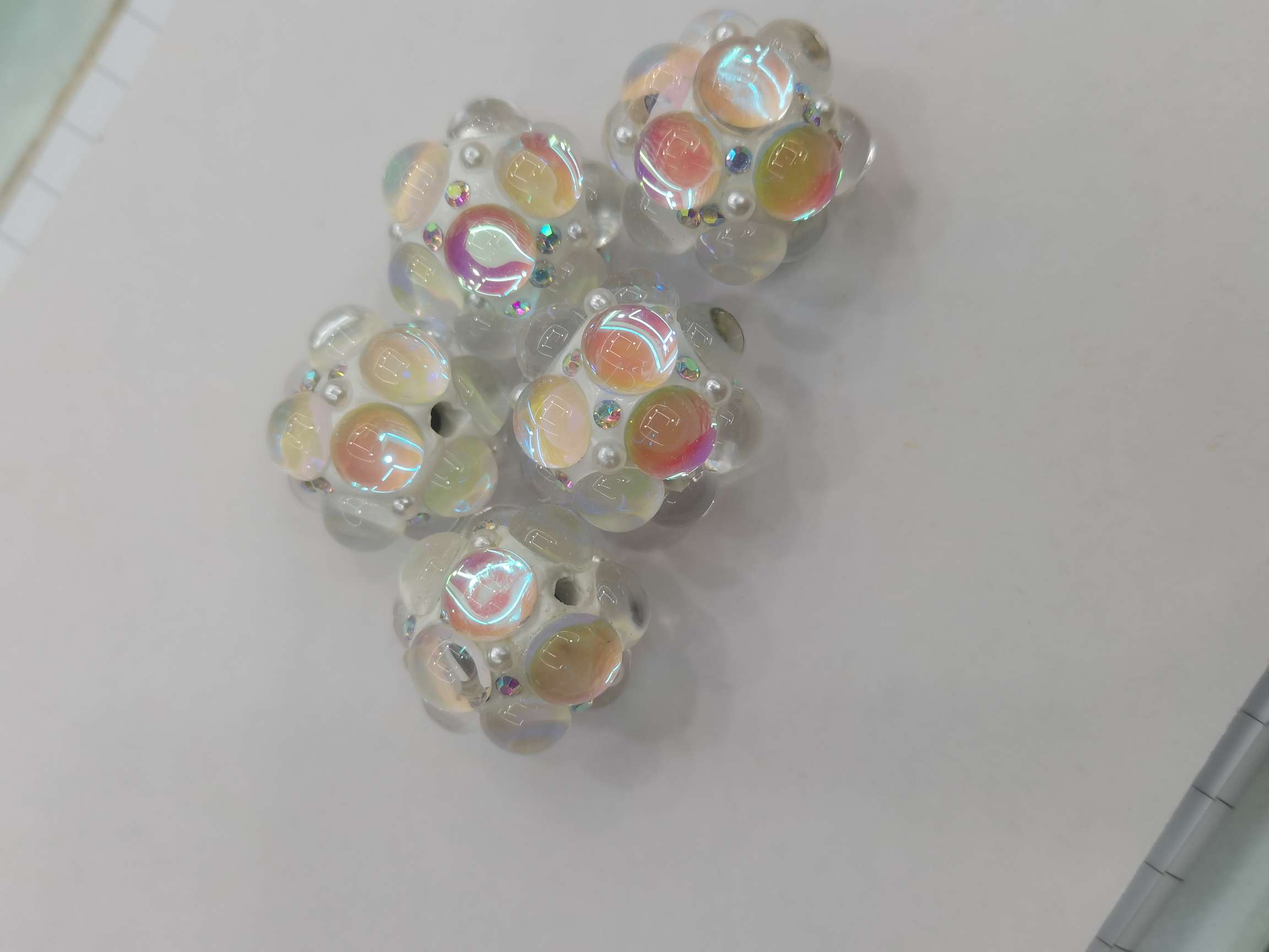 22 large soft clay glass bubble beads details Picture
