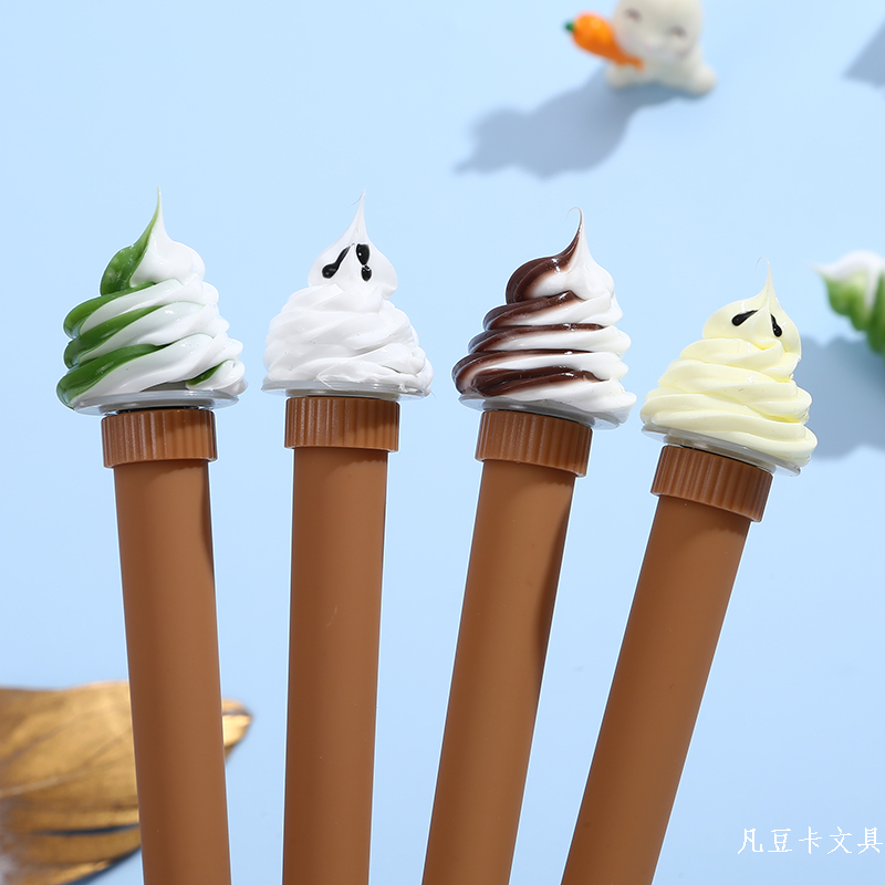 Where Bean Card Creative Ice Cream Decompression Turn Neutral Pen Smooth Writing Manufacturers Wholesale Creative Stationery Giant Can Write Neutral Pen details Picture