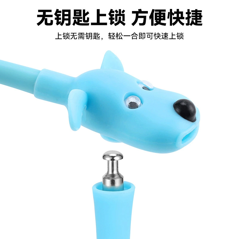 BG-6212 Bicycle Lock, Cookie Puppy, Silicone lock, Mountain Road Bike, circular steel cable lock, Portable color key, anti-theft lock Item Picture