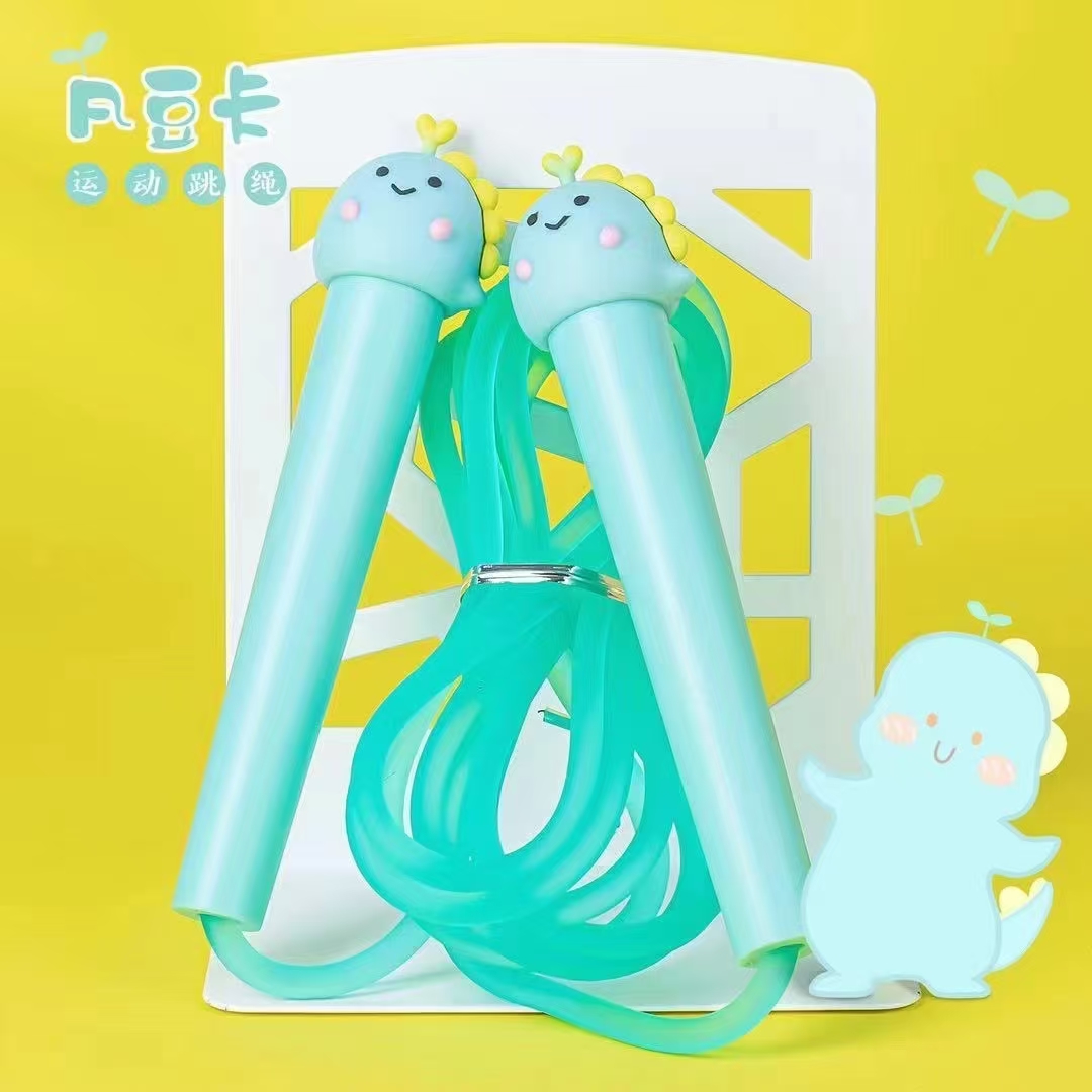 Fan Douka Stationery Creative Cute Cartoon Head Small Dinosaur Sports Jump Rope Sports Goods Fitness Products Jump Rope Children Outdoor Application Scenario