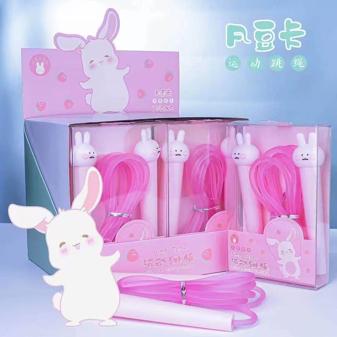 Fan Douka Stationery Creative Cute Cartoon Head Bunny Sports Jump Rope Sports Goods Fitness Products Jump Rope Children Outdoor