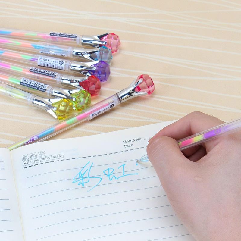 Fan Douka Stationery Creative Diamond Color Neutral Pen Smooth Writing Manufacturers Wholesale Creative Stationery Giant Write Neutral Pen Specification drawing