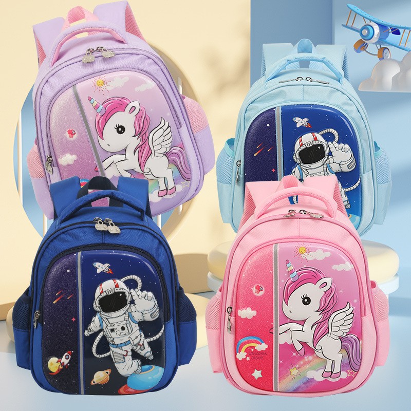 Big-tailed cat unicorn rainbow colorful cute and fun children's schoolbag, large-capacity lightweight waterproof and anti-hook thread schoolbag, astronaut innocent and cute fashionable and trendy backpack details Picture