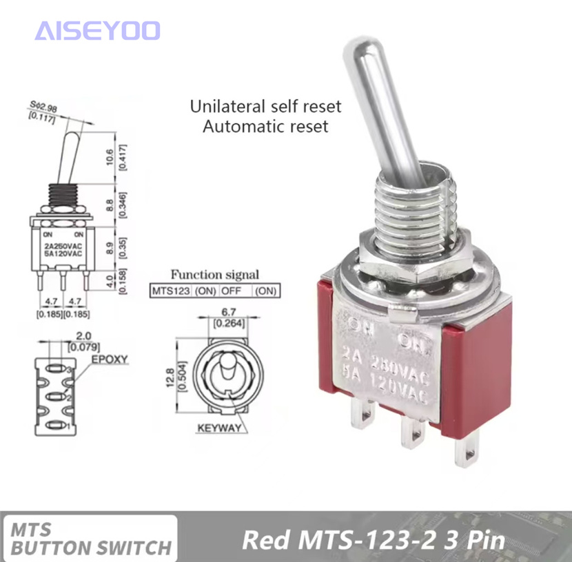 钮子摇臂开关MTS-102/103/202/203/302/303/402/403两三档3/6/9脚 银点摇臂拨动开关详情23