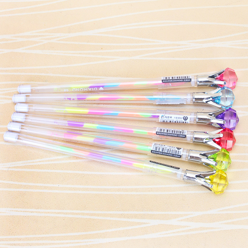 Fan Douka Stationery Creative Diamond Color Neutral Pen Smooth Writing Manufacturers Wholesale Creative Stationery Giant Write Neutral Pen Item Picture