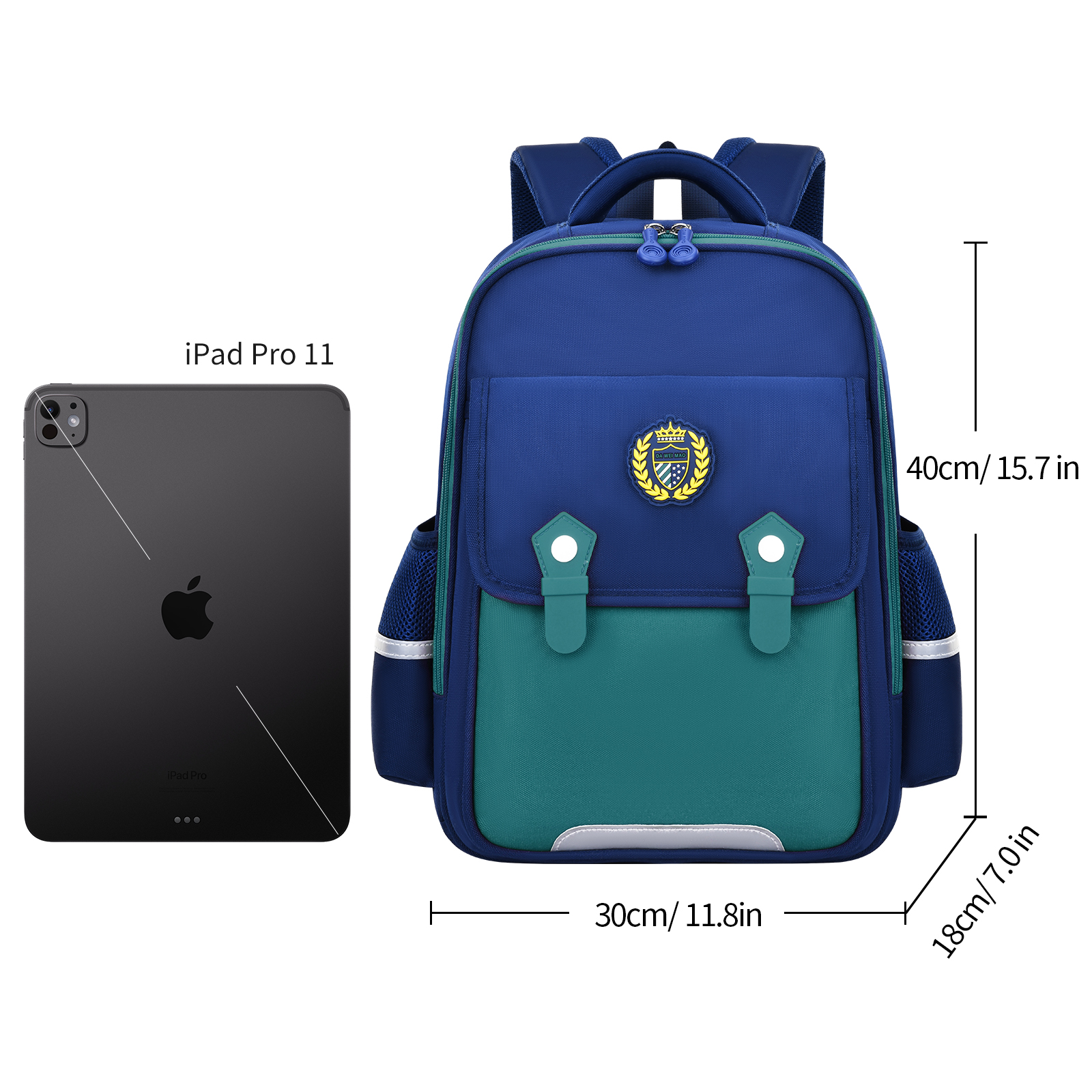 The large-tailed cat British minimalist color-blocking fashionable and trendy backpack, large-capacity lightweight waterproof, tear-resistant and wear-resistant schoolbag, outdoor travel dual-purpose backpack, student pressure-reducing breathable shoulder strap design, back-protecting pressure-reducing schoolbag Specification image