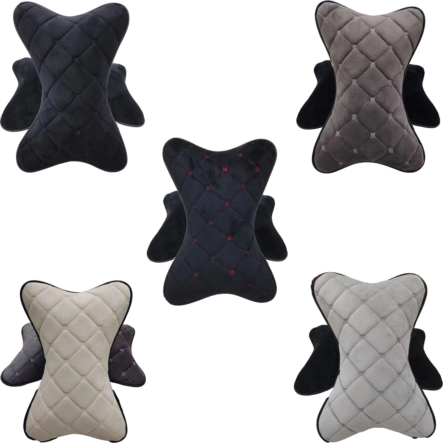 工厂批发跨境电商新款爆款套装 绒布定做汽车用品 汽车头枕 汽车方向盘套车载用品汽车睡觉神器细节图