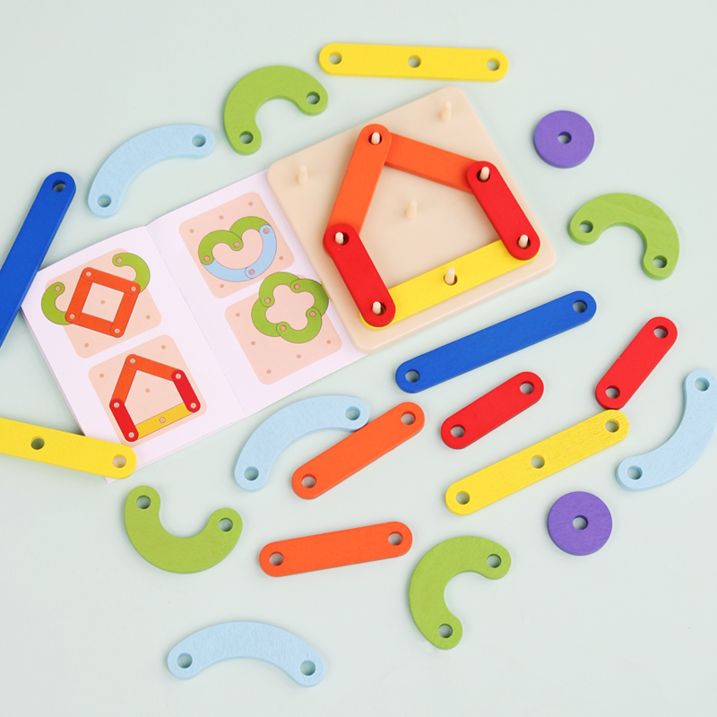 Children's Montessori geometric puzzle graphic puzzle creative variety nail board early education wooden puzzle toy Application Scenario
