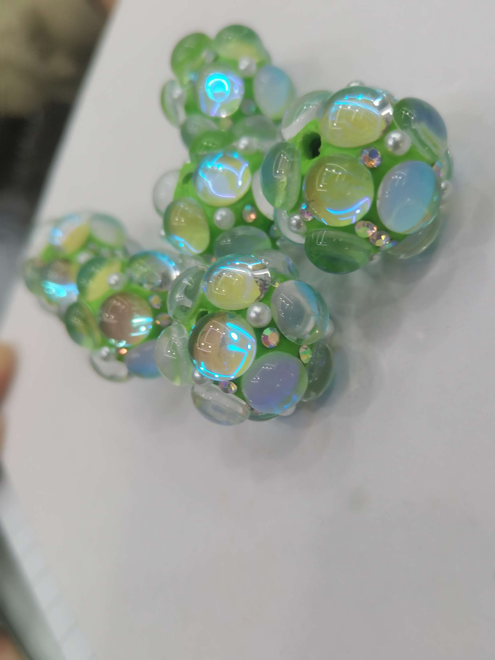 22 large light green soft clay bubble balls detail image 3