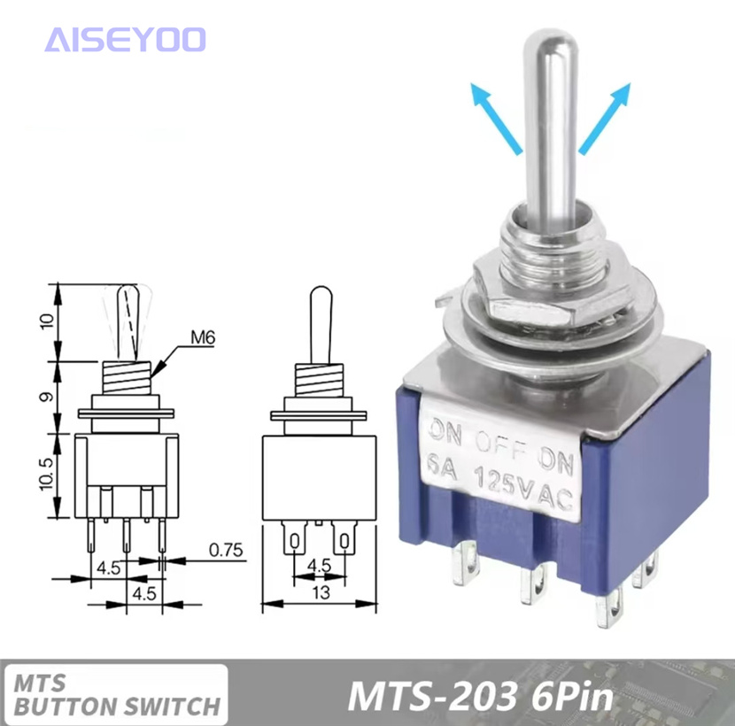 钮子摇臂开关MTS-102/103/202/203/302/303/402/403两三档3/6/9脚 银点摇臂拨动开关详情12