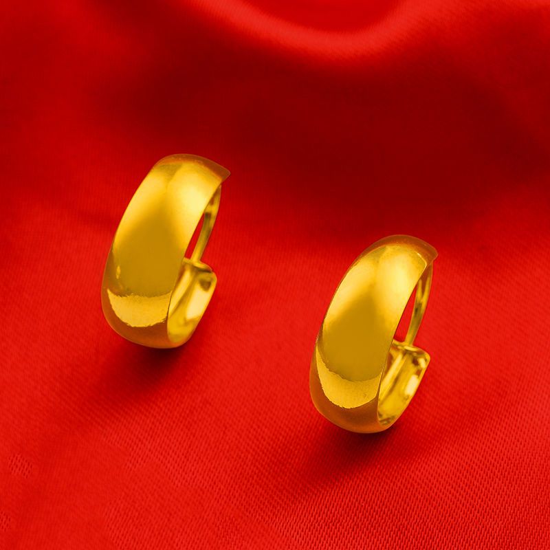 【 Long-lasting and non-fading 】 Vietnamese sand gold earrings, feminine charm, popular small accessories, sexy stud earrings, mom earrings, frosted stud earrings, long feminine charm details Picture