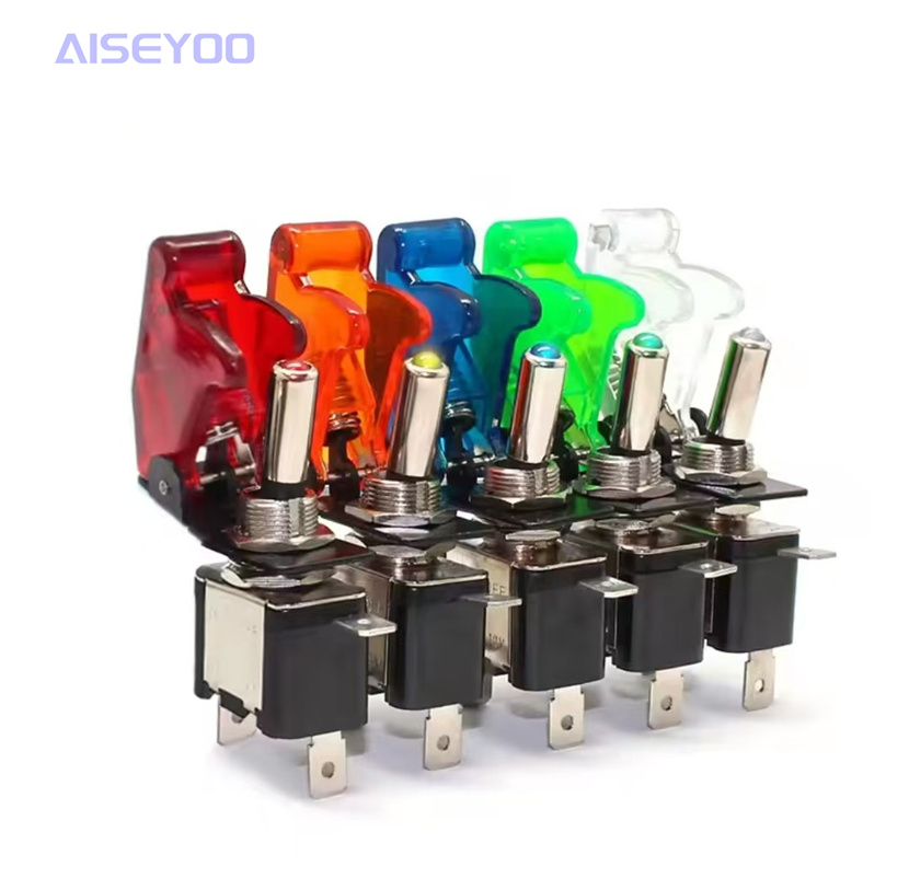 ASW-07D toggle switch with LED light car switch 12V20A rocker switch waterproof toggle rocker switch with waterproof cover switch Item Picture