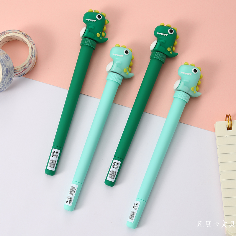 Where Bean Card Creative Little Dinosaur Decompression Turn Neutral Pen Smooth Writing Manufacturers Wholesale Creative Stationery Giant Can Write Neutral Pen