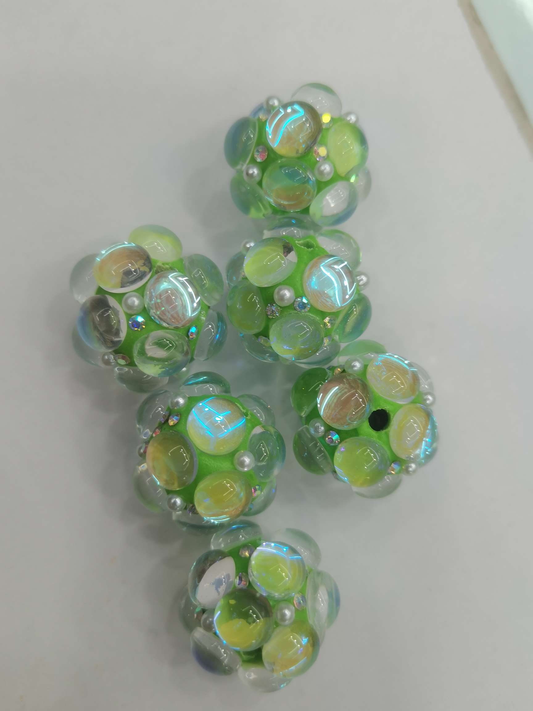 22 large light green soft clay bubble balls detail image 2