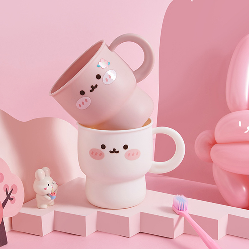 M04-7152 [Rabbit] Mouthwash cup Children's plastic wash cup Kindergarten drink cup baby brushing cup Household cartoon cup cup Specification drawing