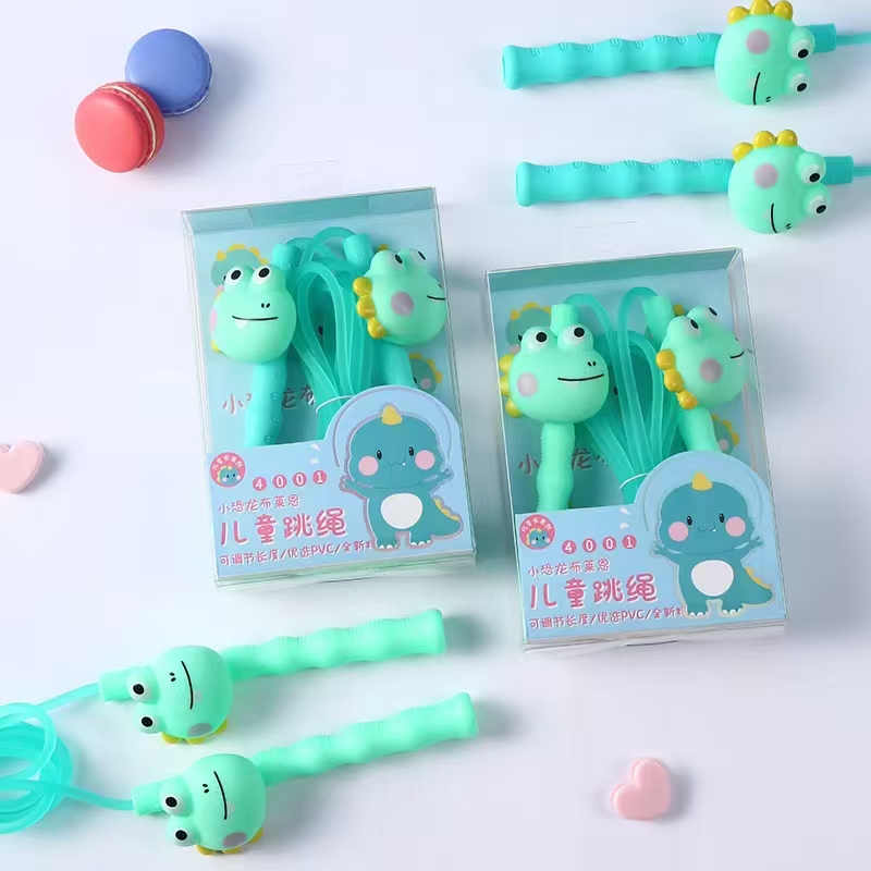 凡豆卡文具创意可爱卡通头小恐龙布莱恩儿童跳绳体育用品健身用品跳绳儿童户外