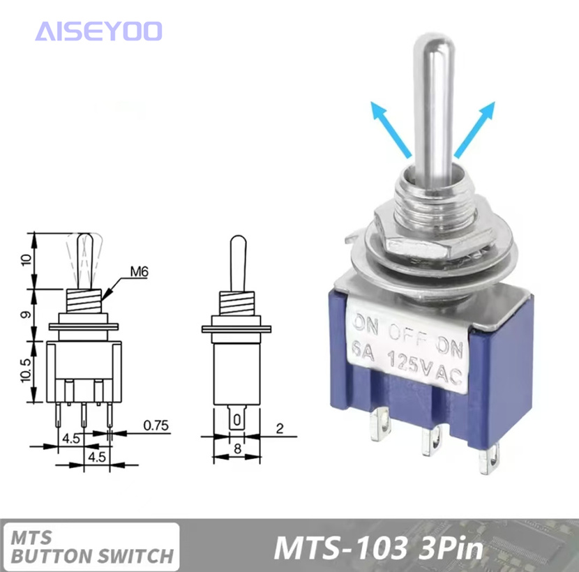 钮子摇臂开关MTS-102/103/202/203/302/303/402/403两三档3/6/9脚 银点摇臂拨动开关详情11