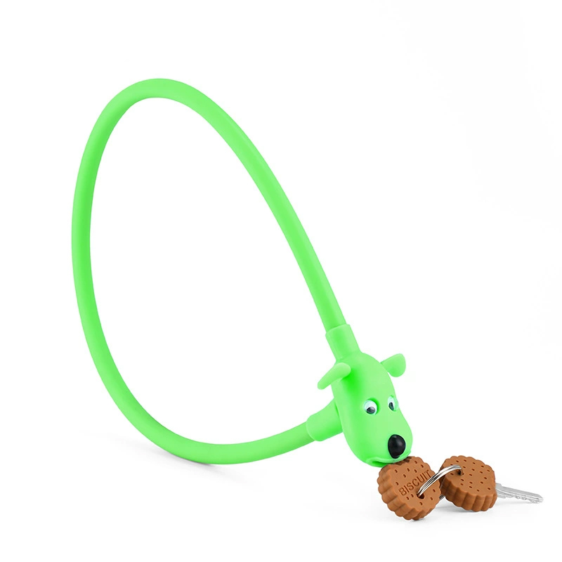BG-6212 Bicycle Lock, Cookie Puppy, Silicone lock, Mountain Road Bike, circular steel cable lock, Portable color key, anti-theft lock pic 12