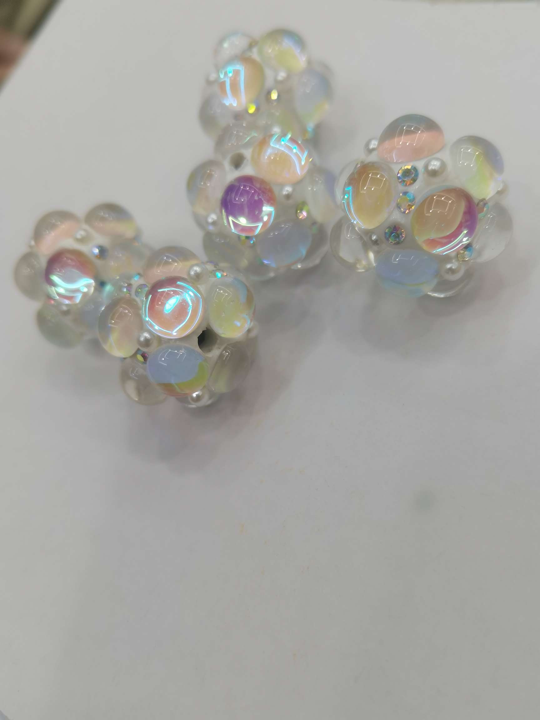 22 large soft clay glass bubble beads