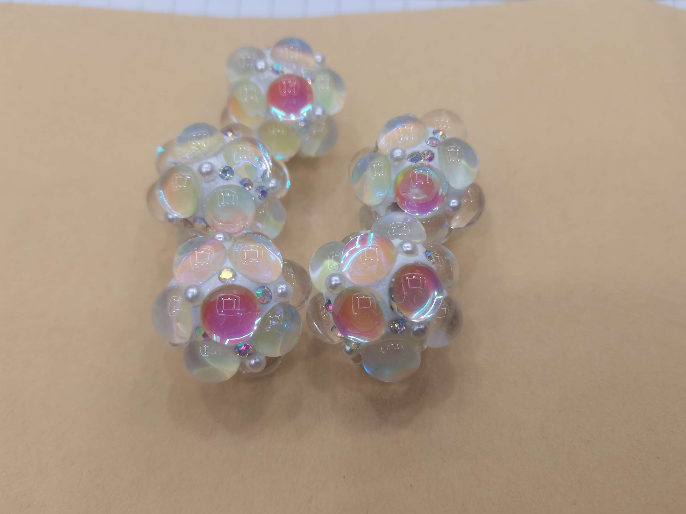22 large soft clay glass bubble beads Specification image
