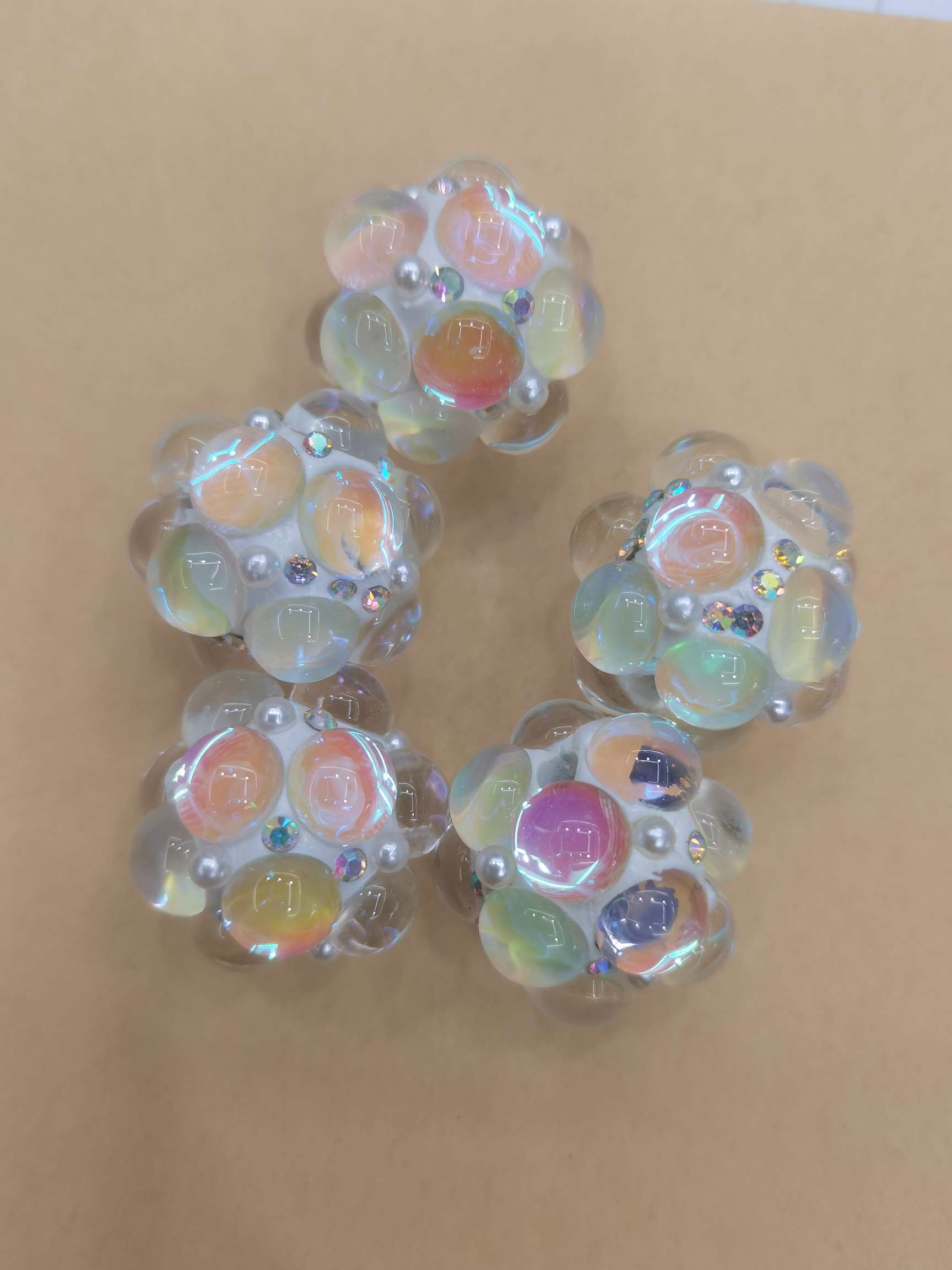 22 large soft clay glass bubble beads detail image 4